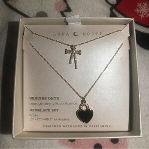 Luna Norte 2 set (Bow & Heart) necklace, NEW!